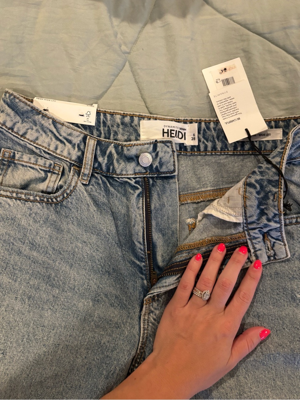 Dynamite Heidi High-Rise Jeans in Light Blue Denim